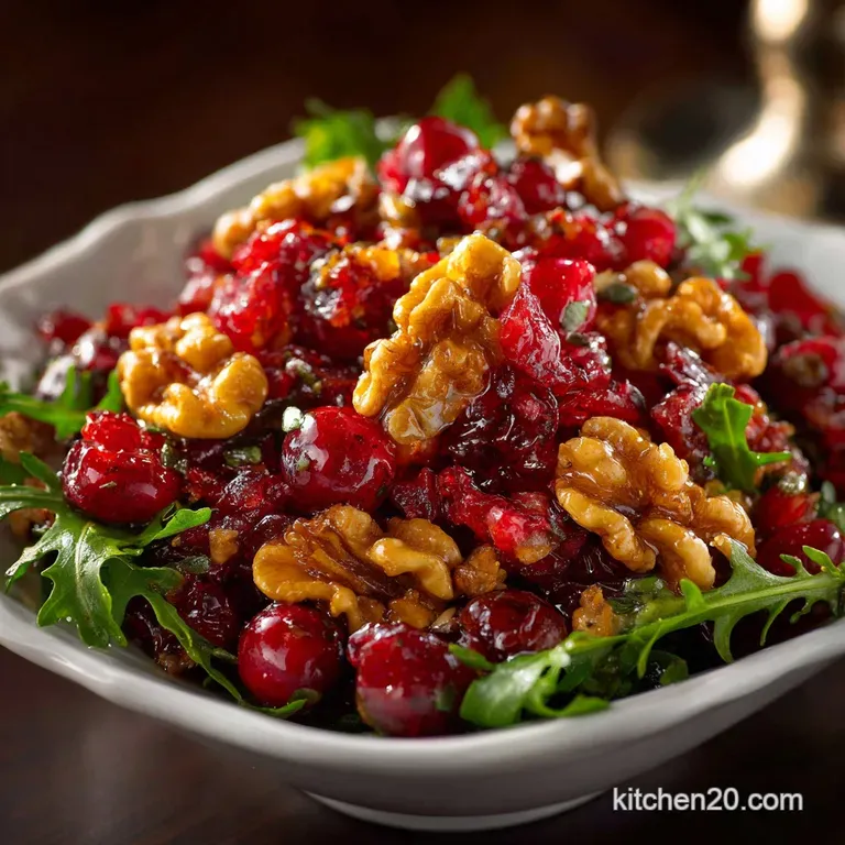 Cranberry Walnut Salad with Maple-Dijon Vinaigrette: the Autumn Crunch presentation