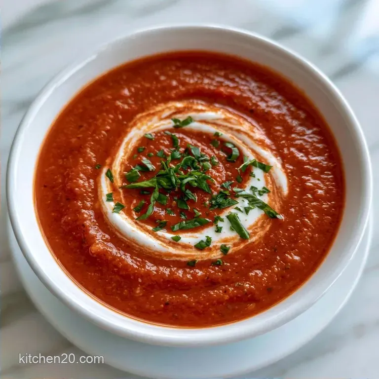 Cream of Tomato Soup with Sautéed Carrots