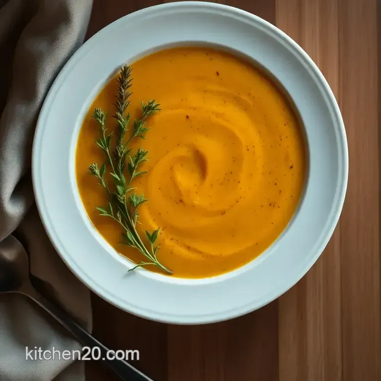 Creamy Butternut Squash Soup with a Touch of Spice presentation