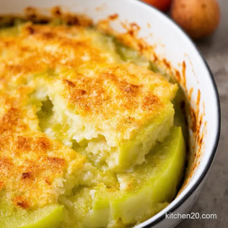 Creamy Chayote Chorizo Gratin presentation