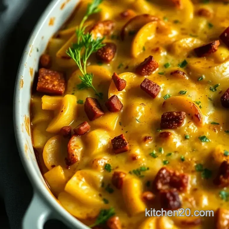 Creamy Chayote Squash and Chorizo Gratin presentation