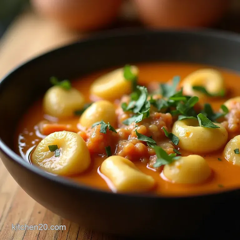 Creamy Chicken Gnocchi Soup an Olive Garden Homage presentation