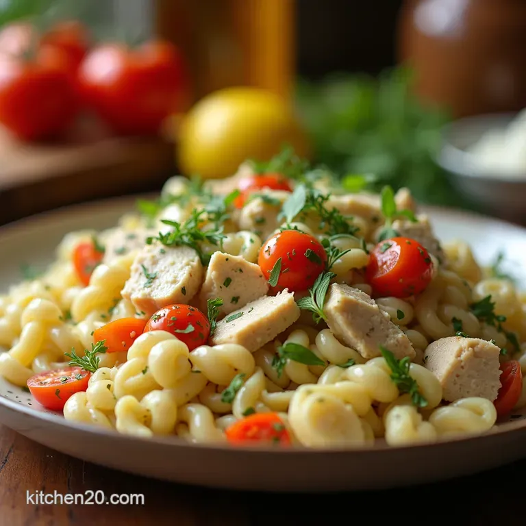 The Powerhouse Picnic Salad Creamy LemonDill Chicken HighProtein Pasta Salad presentation