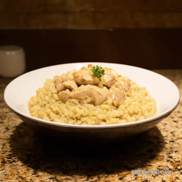 Creamy Chicken Risotto Comfort Food Elevated presentation