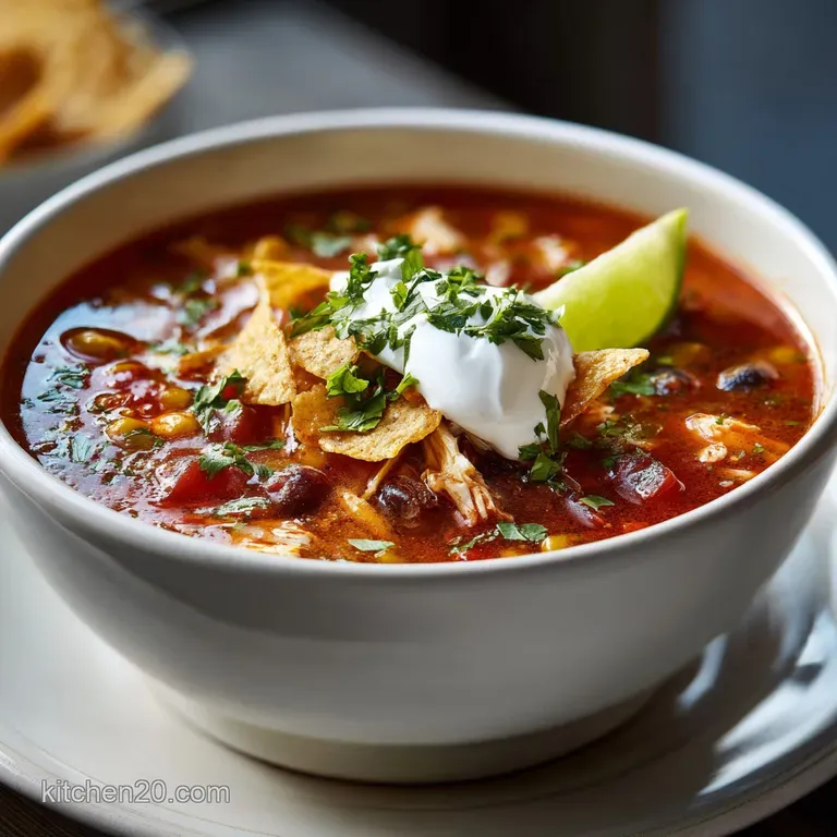 Creamy Chicken Tortilla Soup with Cream Cheese