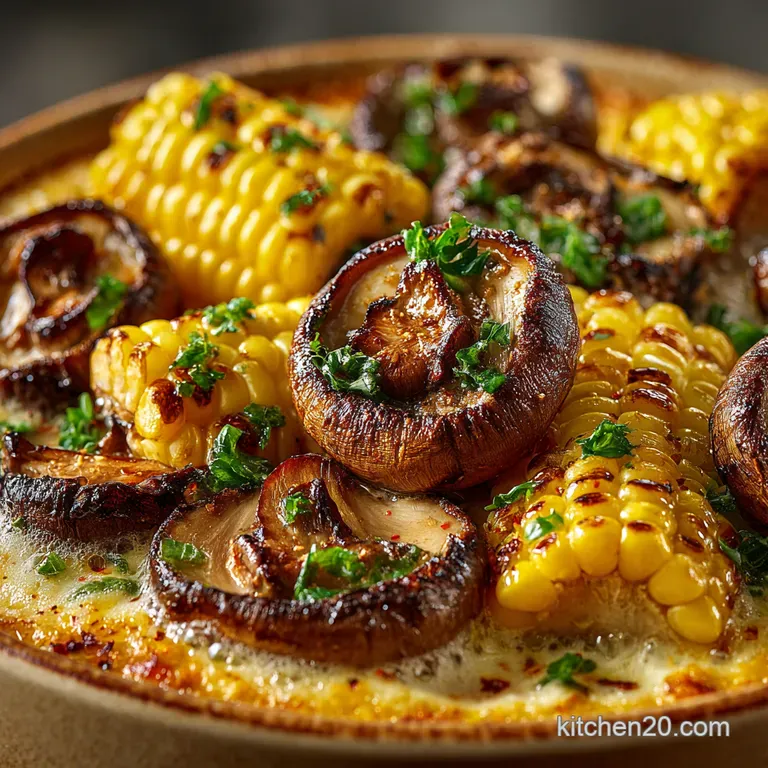Creamy Corn Dip with Mushrooms and a Hint of Spice presentation