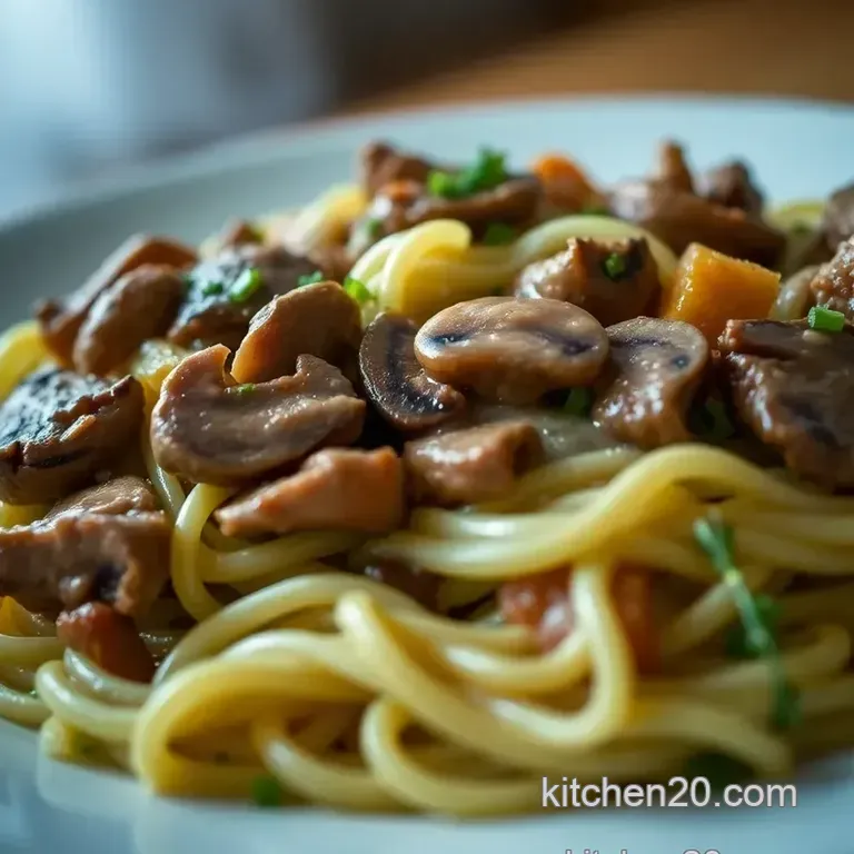 Creamy Dreamy Beef Stroganoff presentation