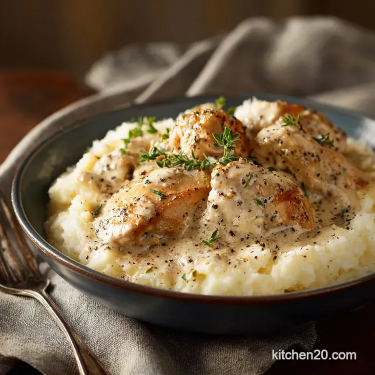 Slow Cooker Sunday Best Creamy Garlic and Herb Chicken presentation
