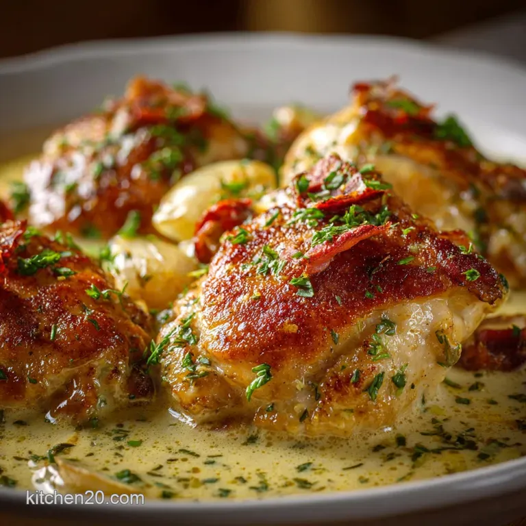 Slow Cooker Sunday Best Creamy Garlic and Herb Chicken