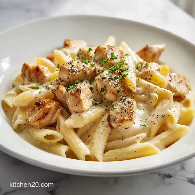 Creamy Garlic Penne Pasta with Chicken: Silky Sauce