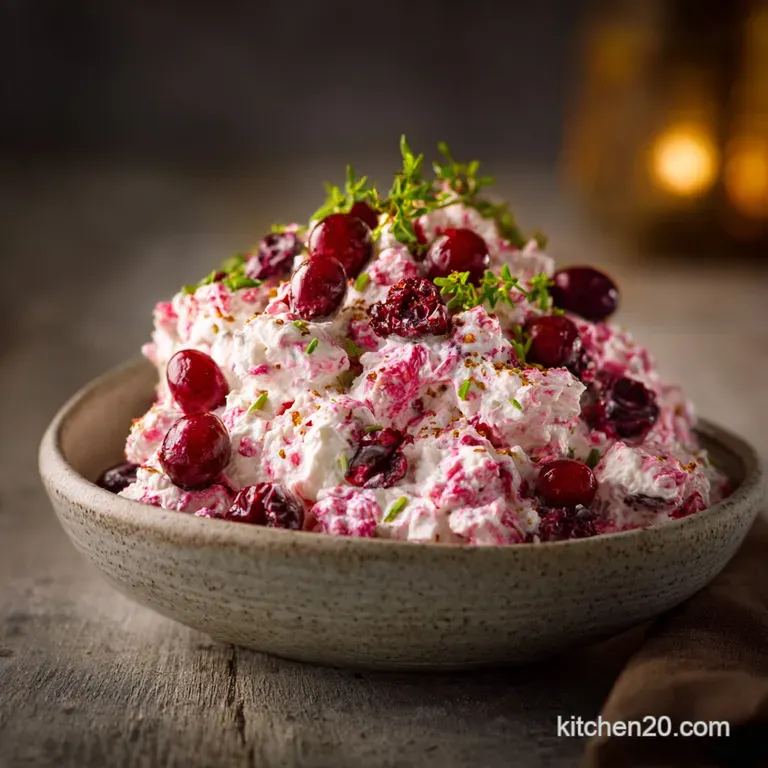 The Scarlet Cloud Creamy Cranberry Fluff Salad a Holiday Classic presentation
