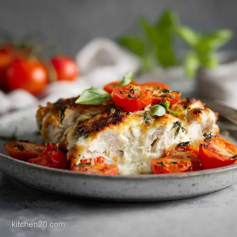 Creamy chicken thigh plated with a swirl of sauce, alongside bright green asparagus spears and a sprinkle of fresh herbs. ...