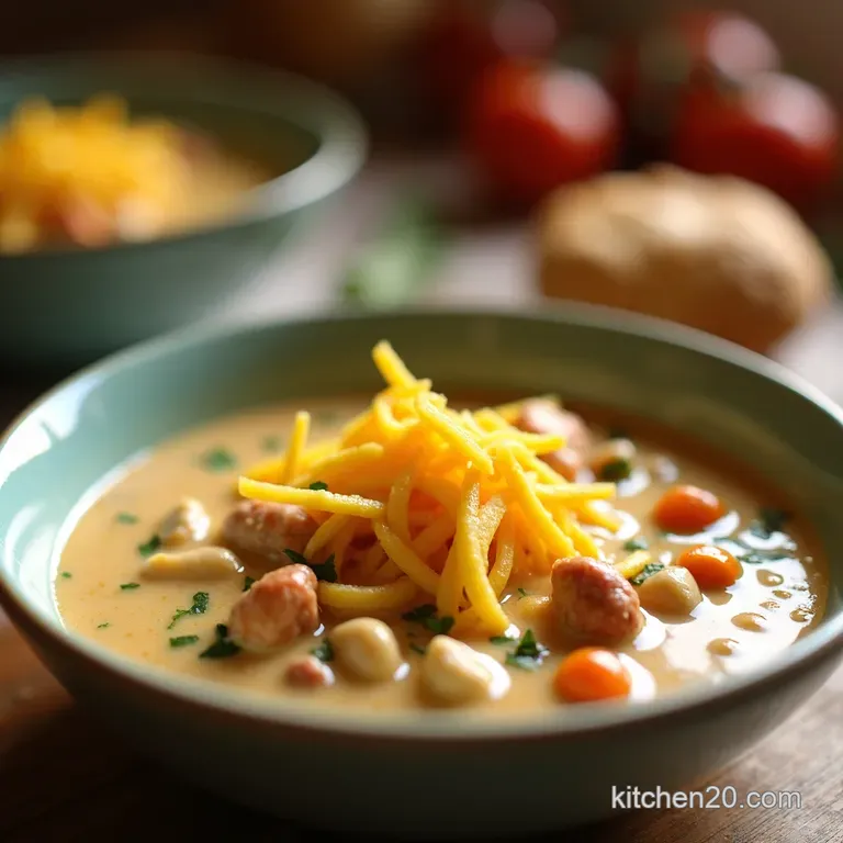 Creamy Keto White Chicken Chili presentation