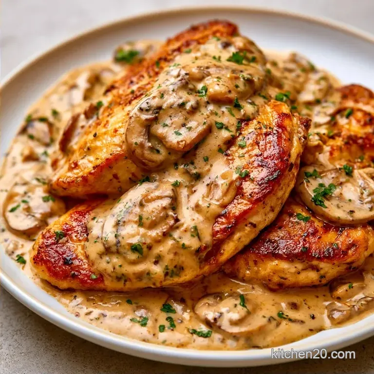 Creamy Mushroom Chicken with Garlic Sauce
