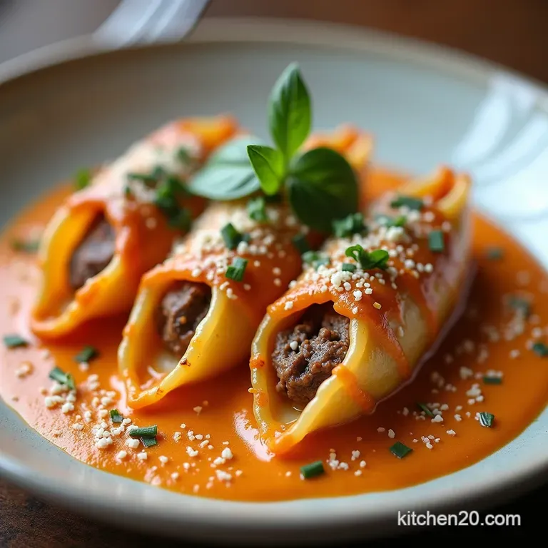 Smoky Paprika Sirloin Stuffed Shells with a Velvety Cream Sauce