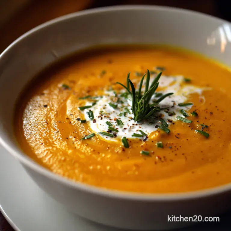 Creamy Roasted Butternut Squash Soup with Toasted Pepitas presentation