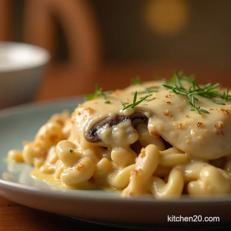 The Ultimate Shortcut Creamy Rotisserie Chicken Mushroom Tetrazzini Bake presentation
