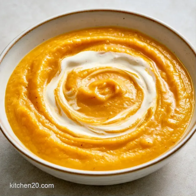 Pale golden soup served in a ceramic bowl with a side of crusty bread and a linen napkin on a wooden table.