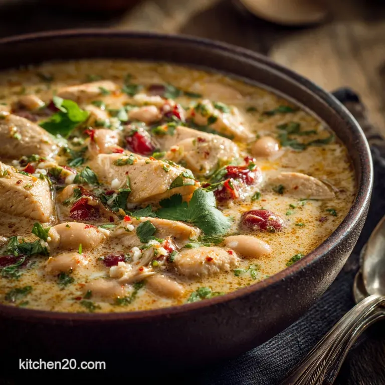 The Ultimate Creamy White Chicken Chili Velvet Smooth and Rich presentation