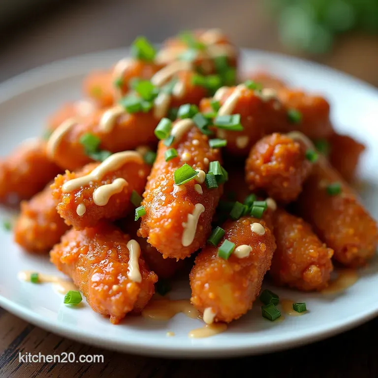 Blasted Bang Crispy Firecracker Chicken with Creamy Sriracha Drizzle