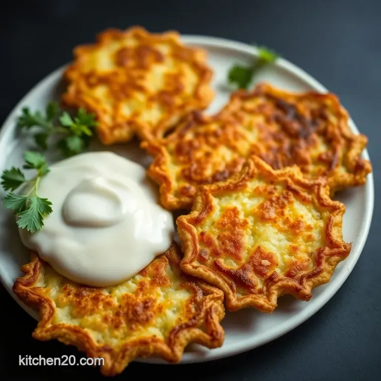 Crispy Classic Potato Latkes presentation
