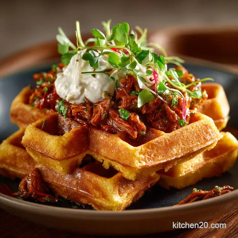 Hearty Homestyle Cornbread Waffles with Smoky Beef Chili