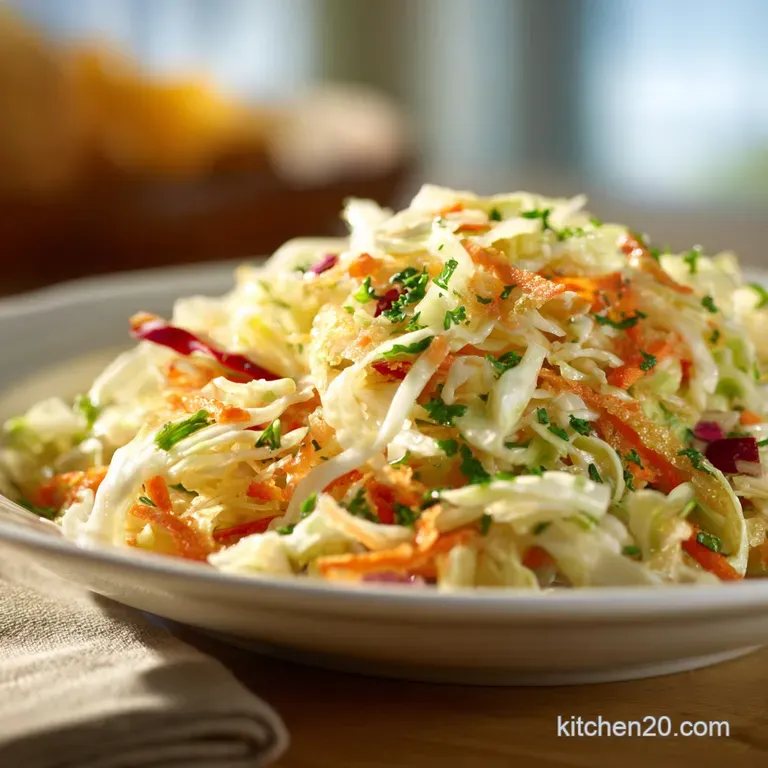 Coleslaw: the Crispy Chip Shop Classic with Tangy Creamy Dressing presentation