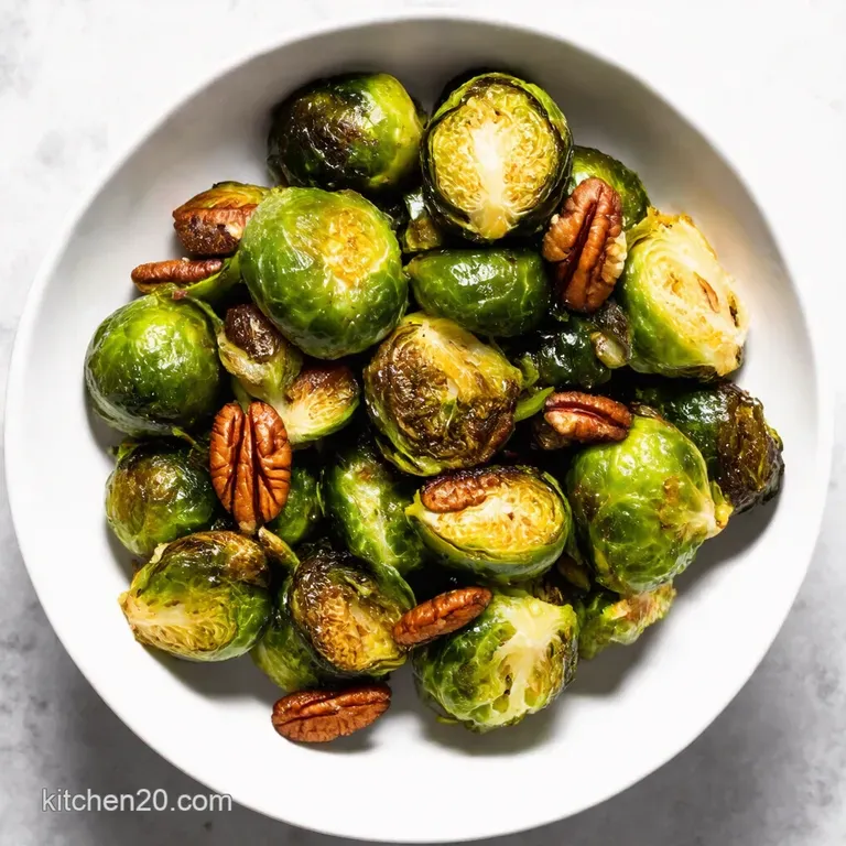 Crispy Fried Brussel Sprouts with Balsamic Glaze Toasted Pecans