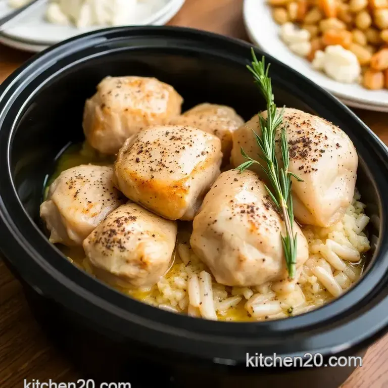 Crock Pot Chicken Thighs with Fresh Rosemary presentation