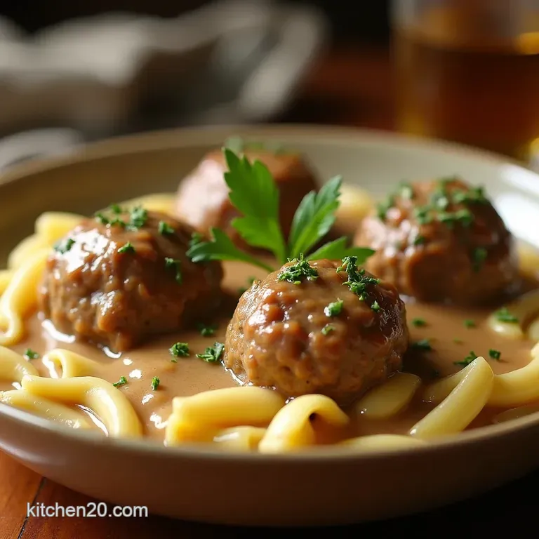 The Ultimate Setandforget Crockpot Swedish Meatballs with Creamy Gravy presentation