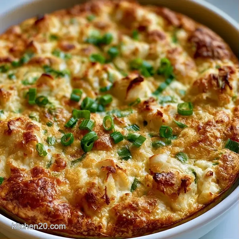 A wedge of savory egg custard with melted cheese on a white ceramic plate, garnished with fresh green chives.