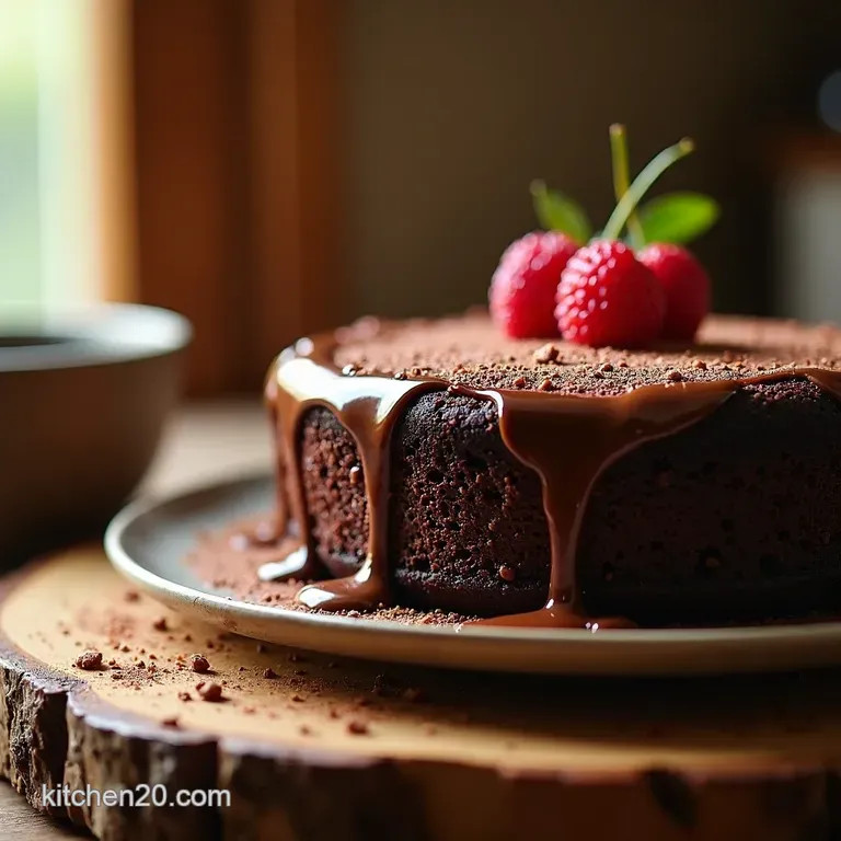 Death by Chocolate Cake presentation