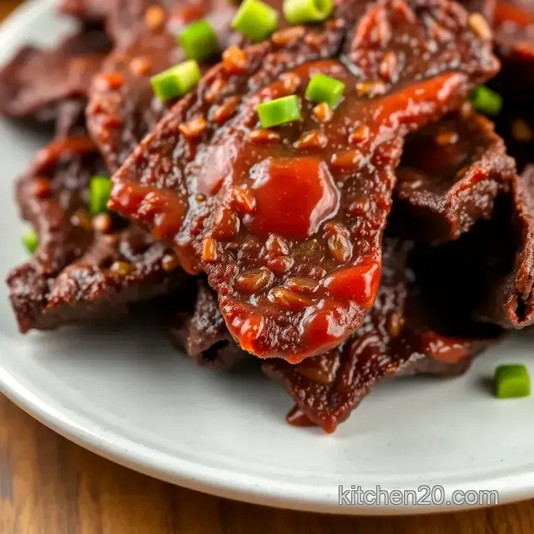 Spicy Korean Beef Jerky: A Savory Dehydrated Snack presentation
