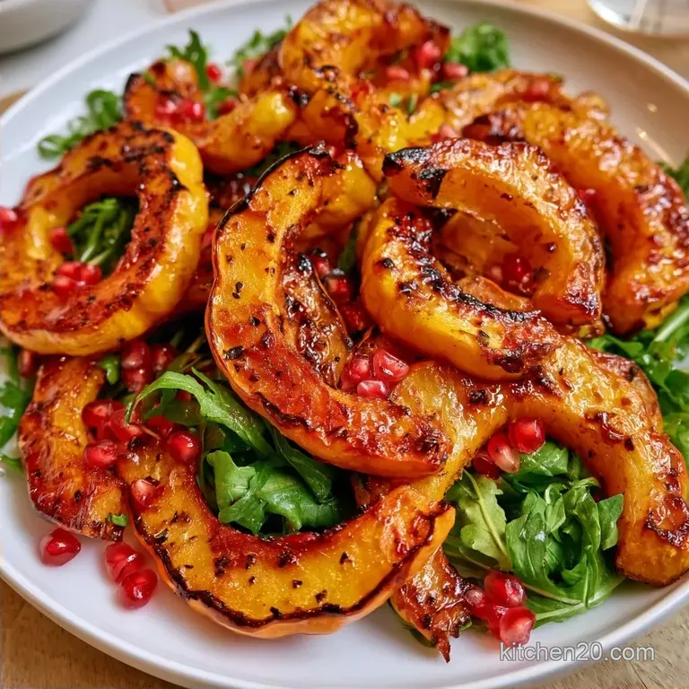 Roasted Delicata Squash Pomegranate Salad