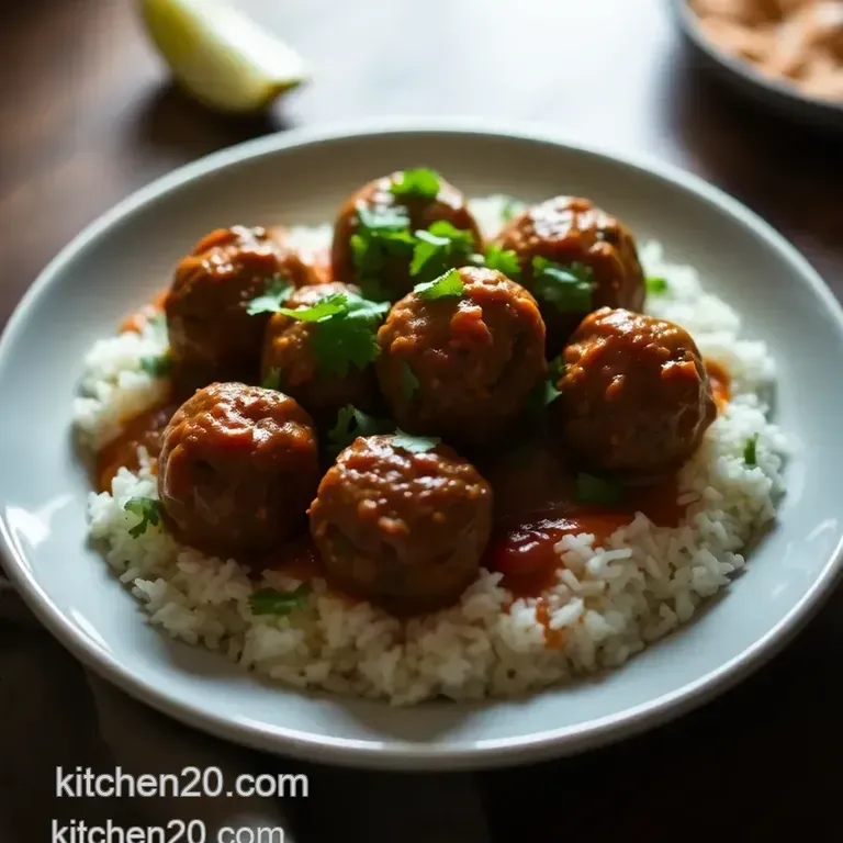 Delicious Abondigas: Savory Mexican Meatballs in Tomato Sauce presentation