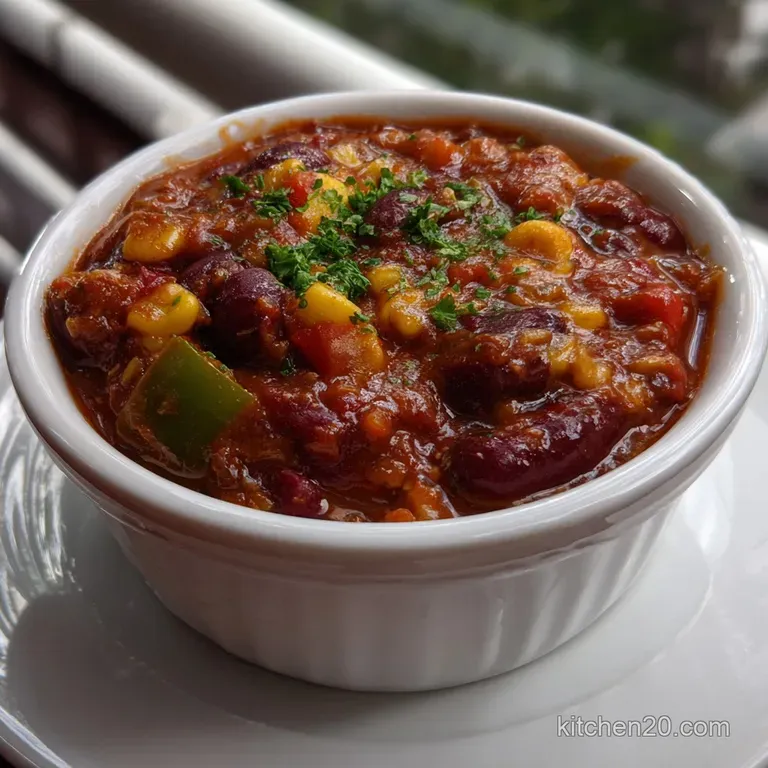 Delightful Vegetarian Chili Recipe presentation