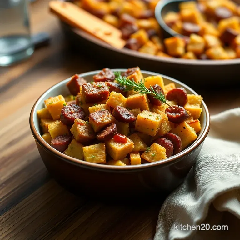 Down-Home Delight: Savory Cornbread Stuffing with Sausage and Herbs