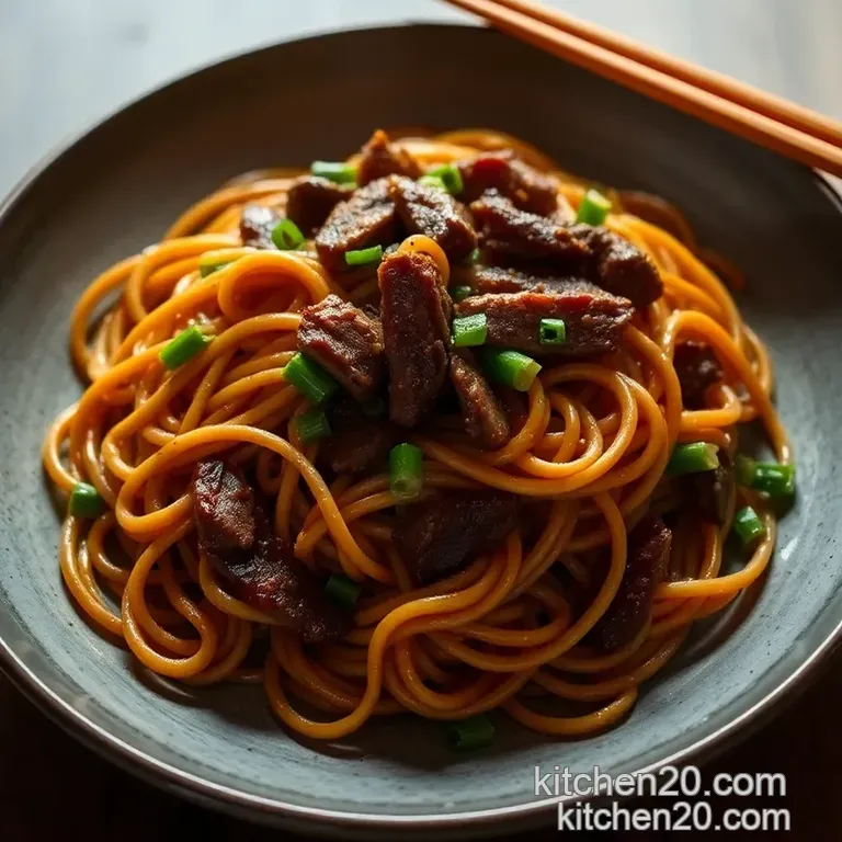 Easy Beef Chow Mein (Chinese Takeaway Copycat) presentation