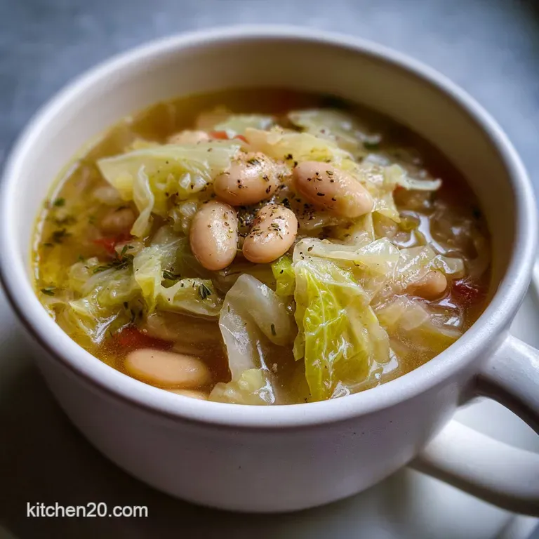 Easy Cabbage White Bean Soup Recipe: Silky Broth