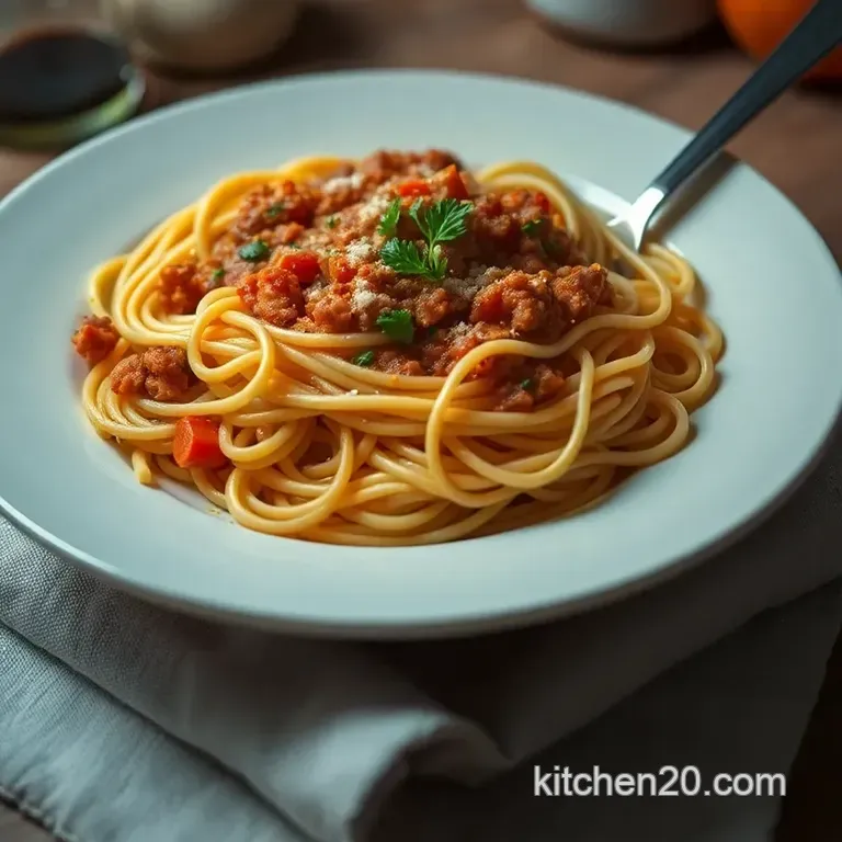 Easy Chicken Mince Bolognese presentation