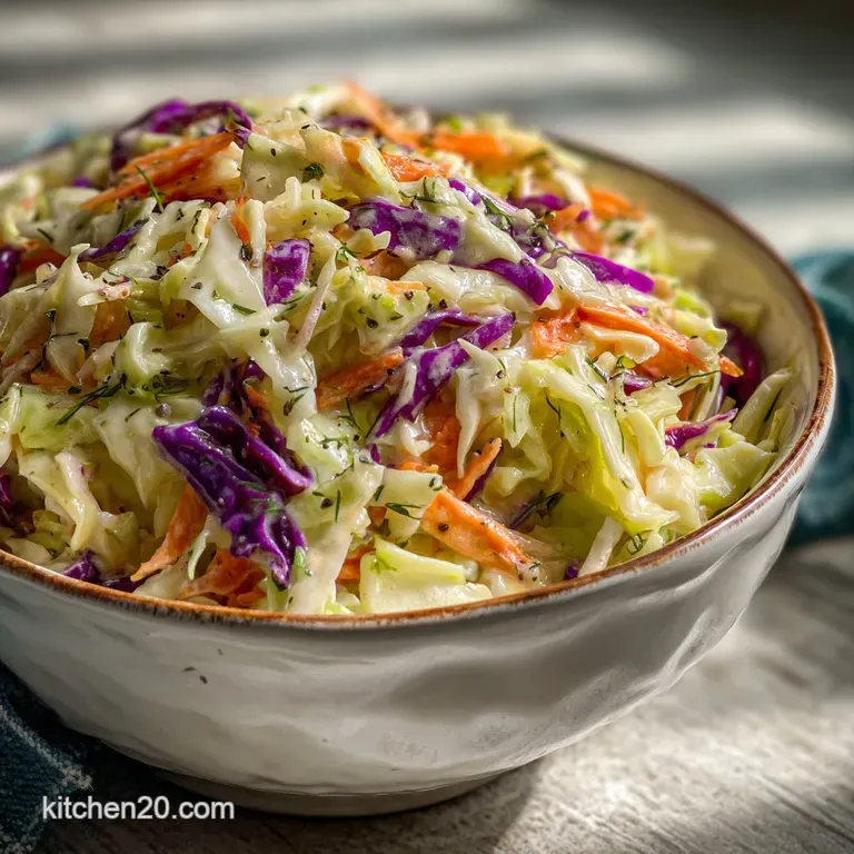 Close-up of vibrant coleslaw piled high next to juicy pulled pork on a toasted bun, a tangy and colorful complement.