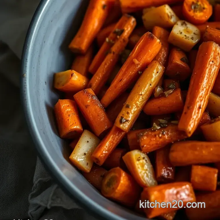 Easy Honey and Mustard Roasted Carrots and Parsnips presentation