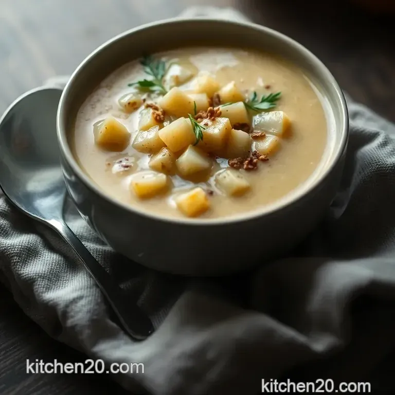 Easy Parsnip and Apple Soup presentation