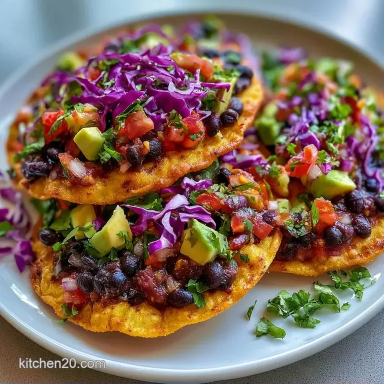Platter of crisp tortillas topped with bright greens and red salsa, accented by lime slices and a rustic linen cloth.