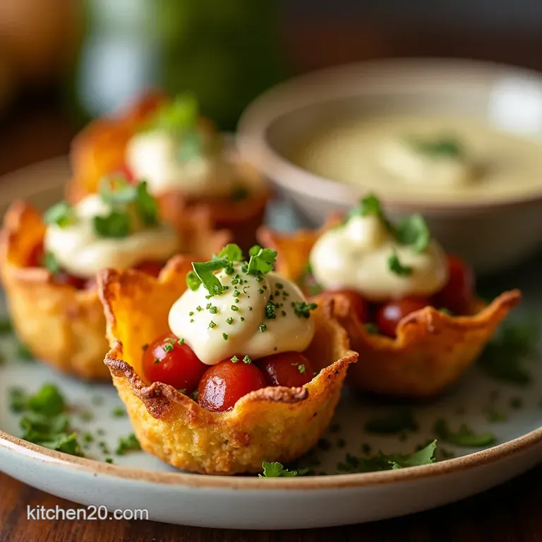 The Edible Garden Crispy Veggie Cups with Mums Secret Herby Dip presentation