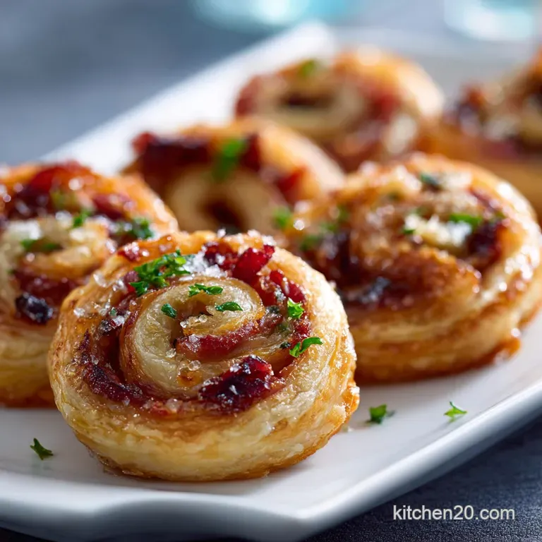 Christmas Eve Appetizers: Cranberry Prosciutto Palmiers (Easy Make Ahead) presentation
