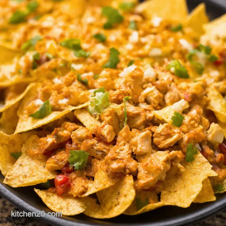 Fiesta Chicken Nachos Supreme presentation