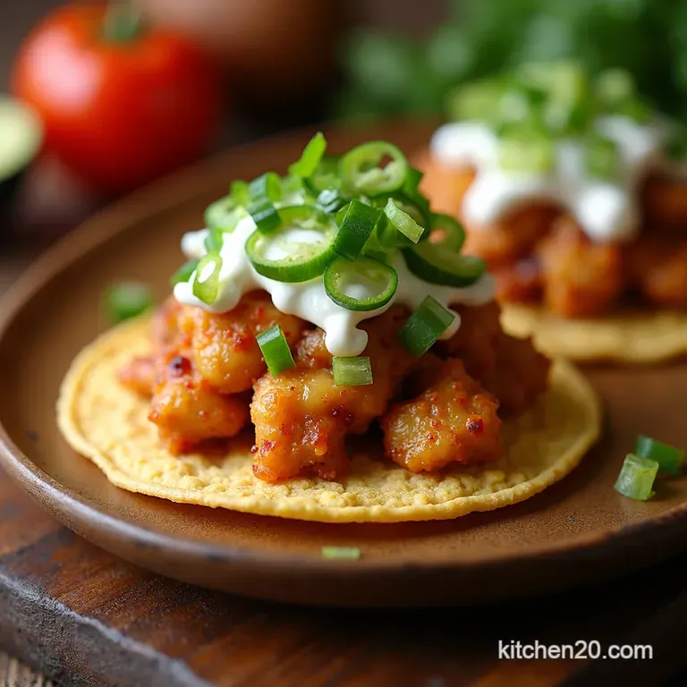 Fiesta Chicken Tostadas with Chipotle Crema presentation