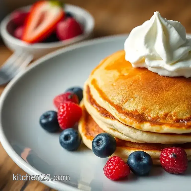 Fluffy Pancakes with Berry Whipped Cream