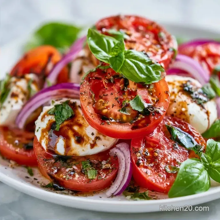 Fresh Tomato Basil Salad in 10 Minutes